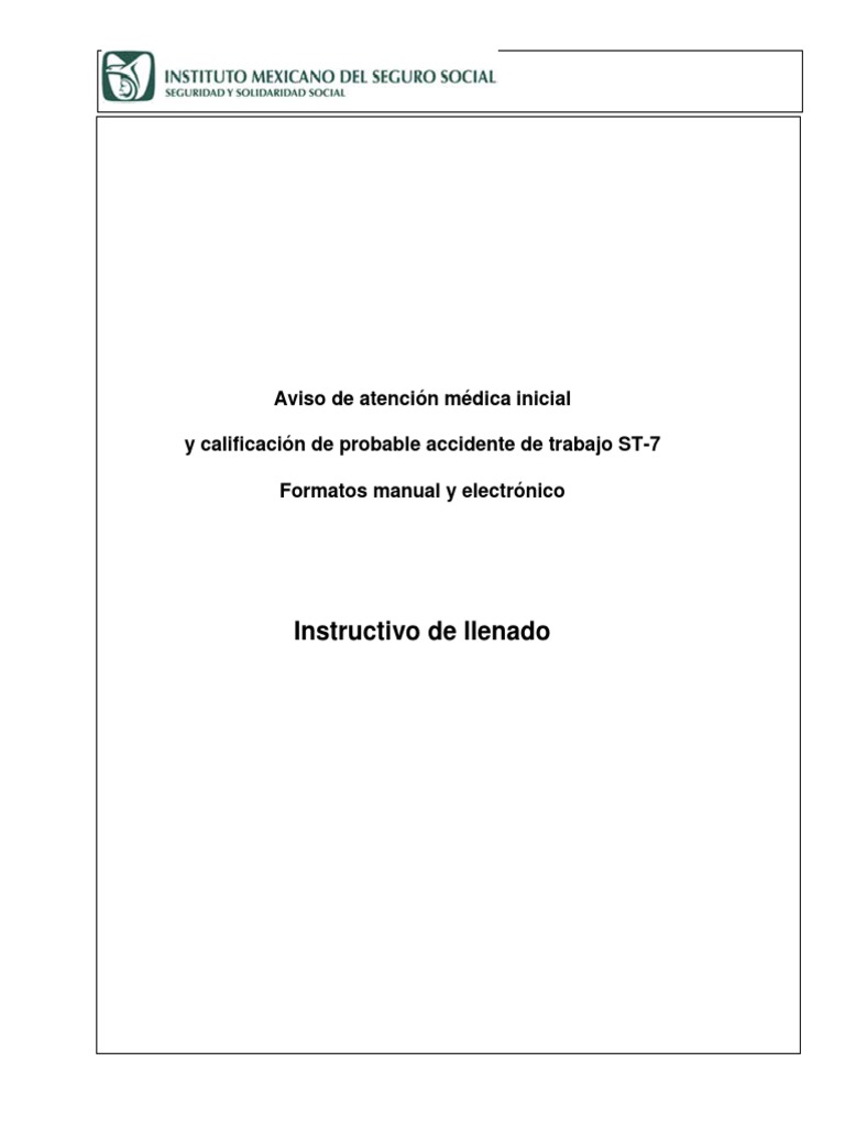 Instructivo de Llenado Formato ST-7 | PDF