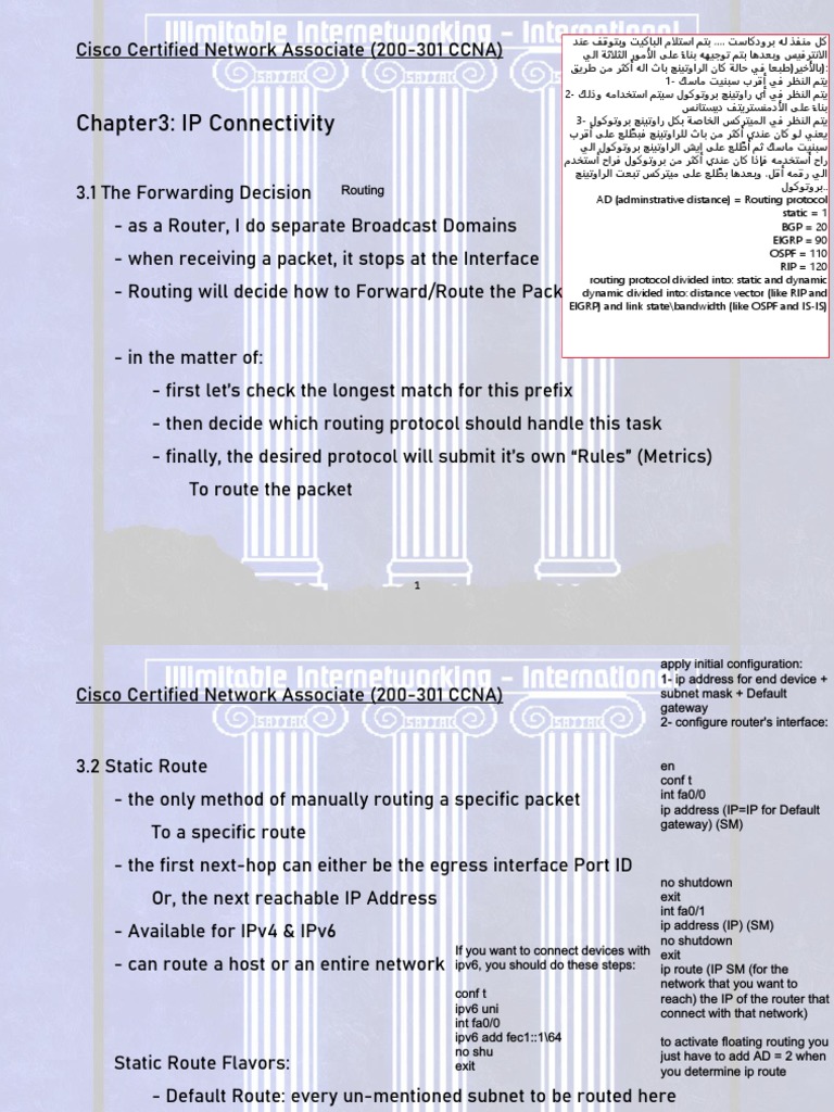 Chapter3 Ip Connectivity Pdf Ip Address Routing