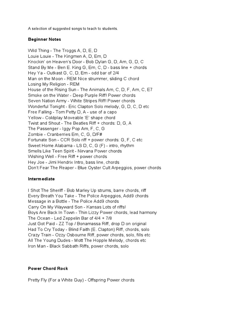 song-suggestions-pdf-blues-rock-music