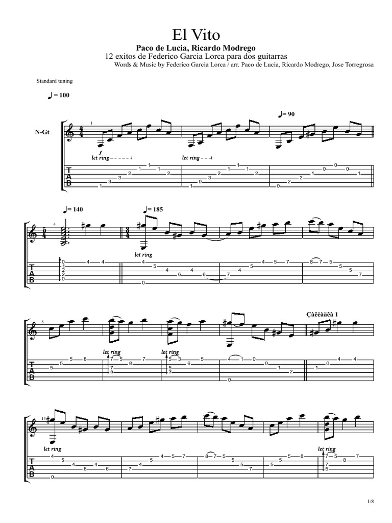 El Vito Gtr2 PDF Spanish Styles Of Music Spanish People