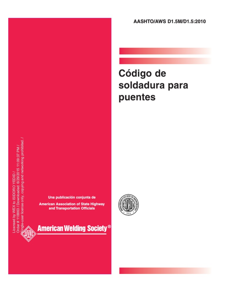 AWS D1 5 2010 Espanol PDF Rieles Materiales Aws d1 5 2010 espanol pdf rieles materiales