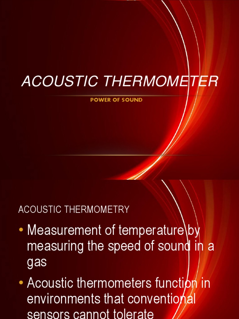 Acoustic Thermometer: Power of Sound | PDF