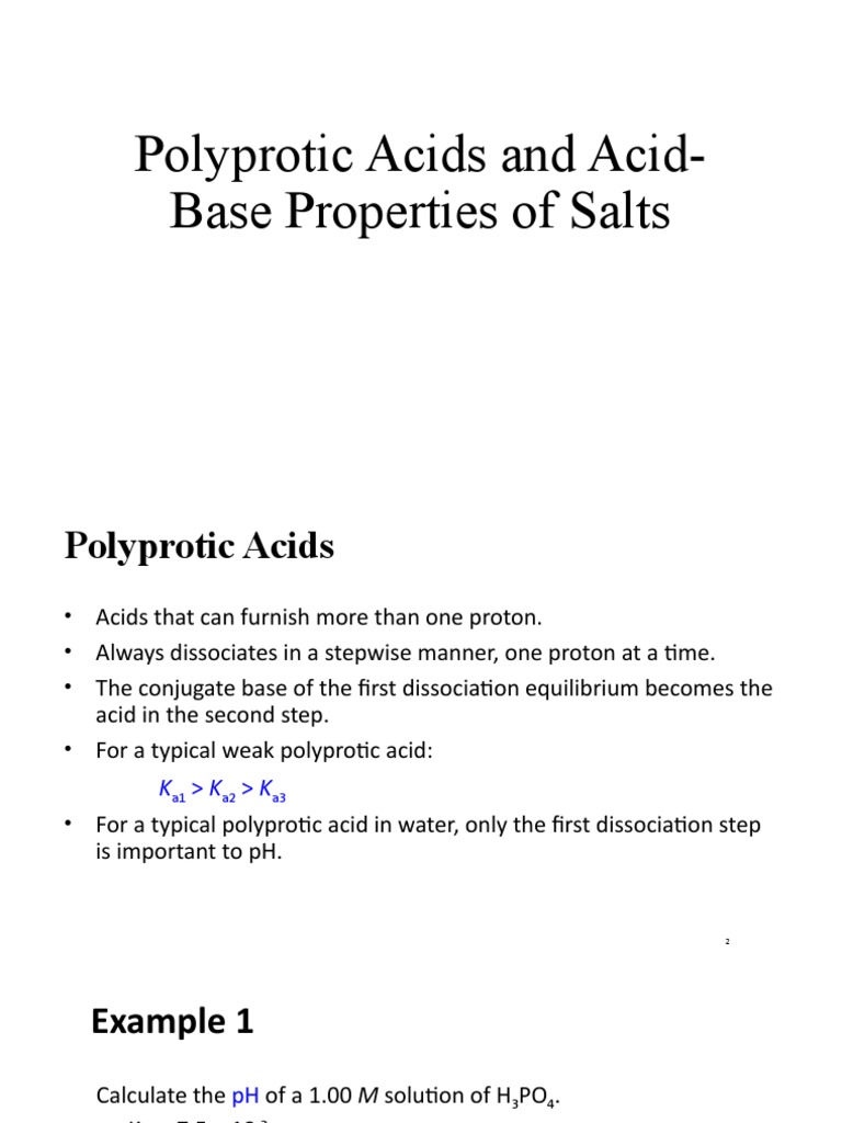 5 - Polyprotic and Properties of Salts | PDF | Acid | Salt (Chemistry)