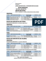 Programación Semifinal JEDPA 2023 Fútbol, Futsal y Voleibol
