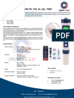 Multiparametro para Liquidos PH (Phmetro), TDS, Ec, Salinidad, Temp + 3buff (Ez 9909)