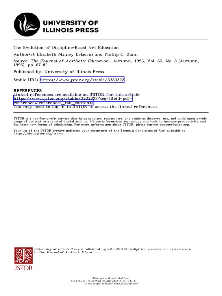 Evolution of Discipline-Based Art Education | PDF | Humanistic ...