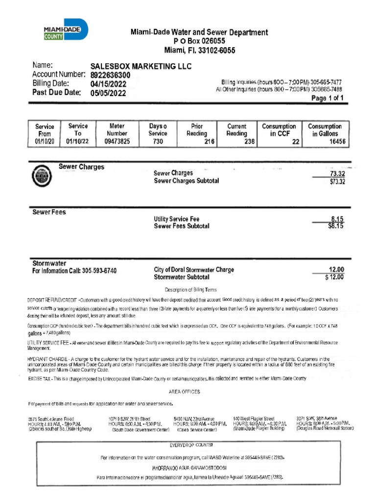 Water Bill Untility PDF