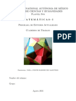 B025 Cuaderno de Trabajo Matematicas I Programa de Estudios Actualizado Agosto 2016