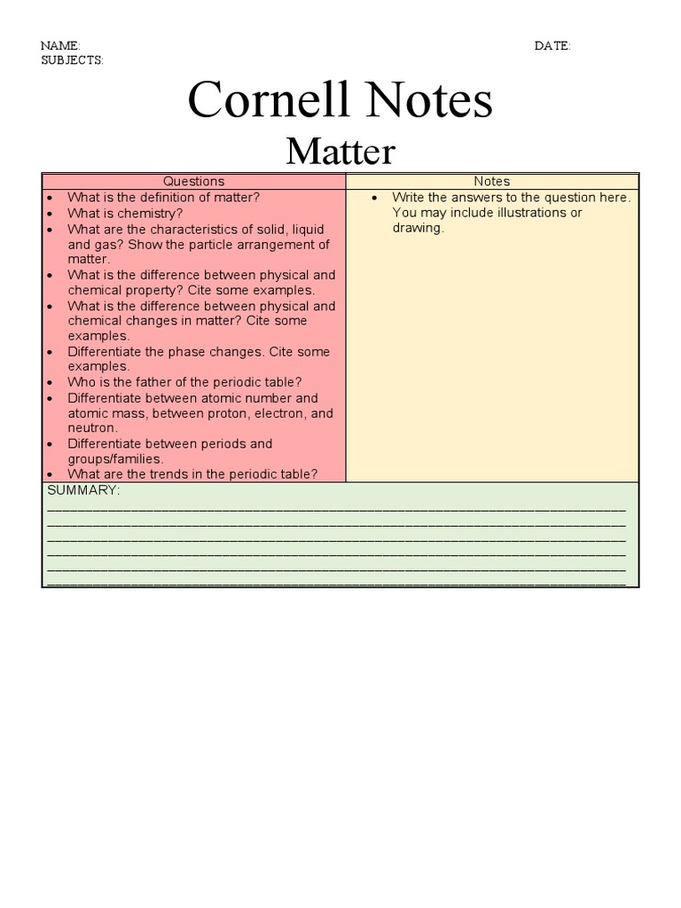 Cornell Notes | PDF
