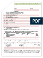 DPR Template For Projects Under Agriculture Infrastructure Fund