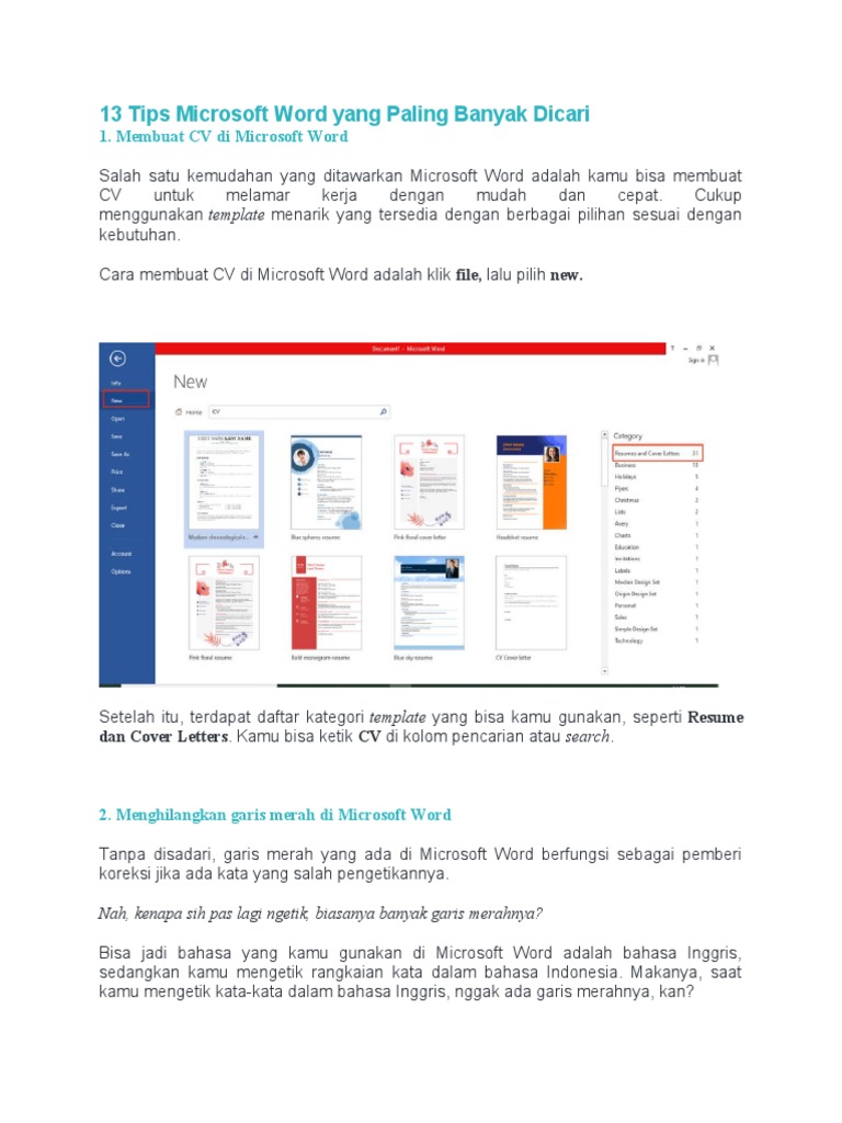 13 Tips Microsoft Word Yang Paling Banyak Dicari Pdf