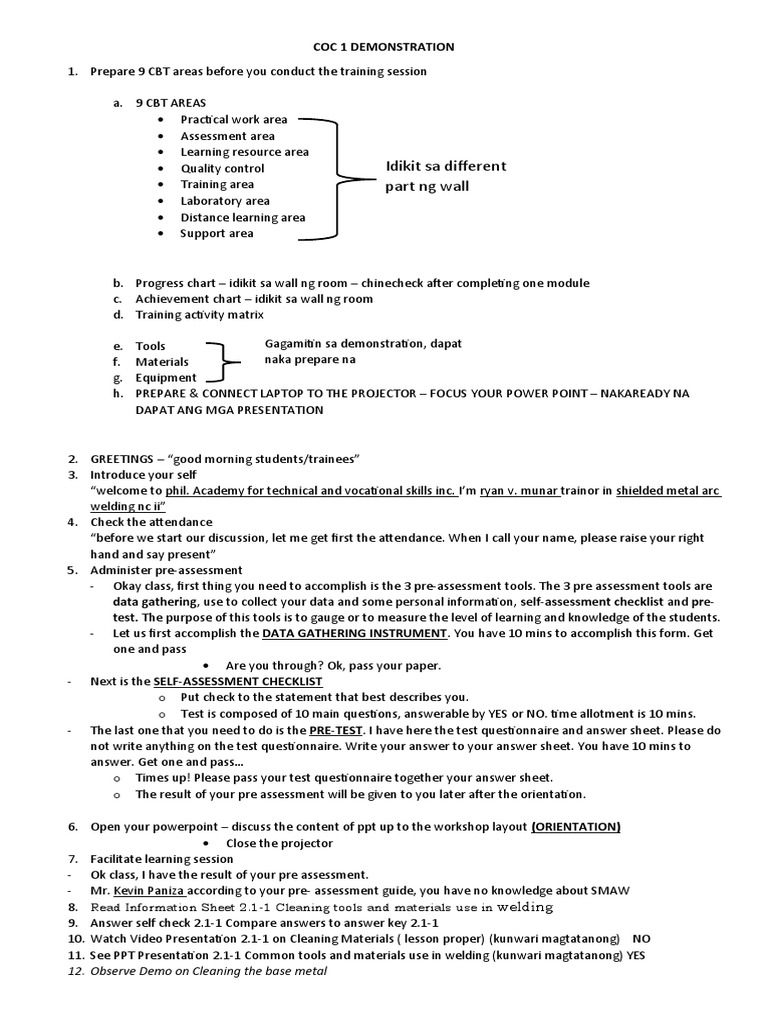 Coc 12 demo script pdf