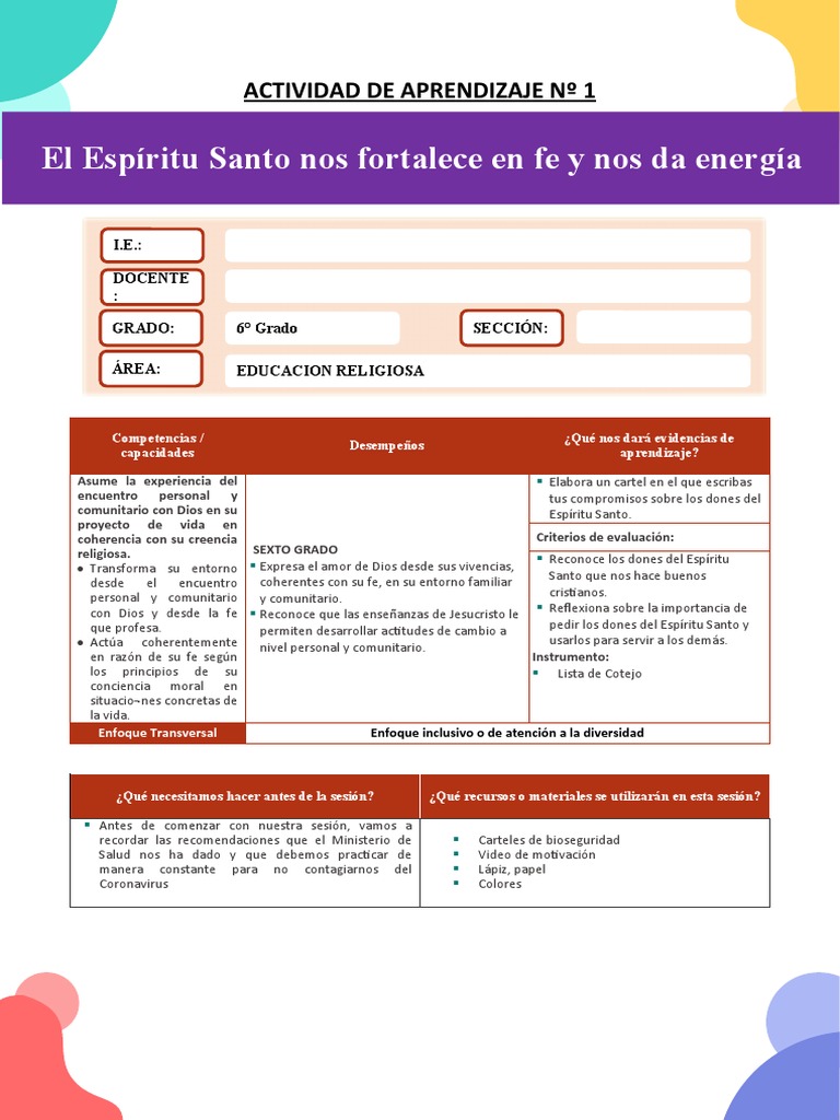 El Espíritu Santo Nos Fortalece en Fe y Nos Da Energía | PDF | espíritu ...