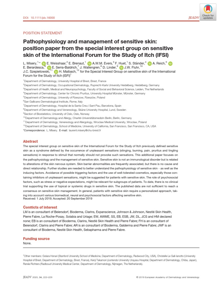 Management of Sensitive Skin Issues | PDF | Dermatitis | Placebo
