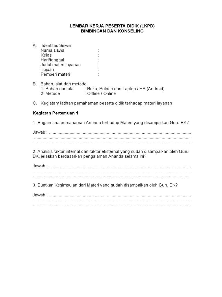Lembar Kerja Peserta Didik (LKPD) | PDF | Karier & Perkembangan