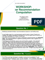 Answer For The Workshop On Fertilizer Recommendation Computation