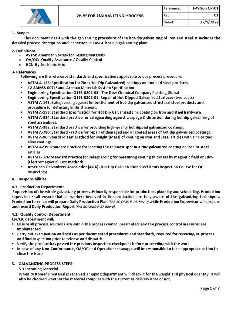 Galvanizing Process | PDF | Galvanization | Secondary Sector Of The Economy