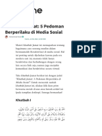 Khutbah Jumat: 5 Pedoman Berperilaku Di Media Sos