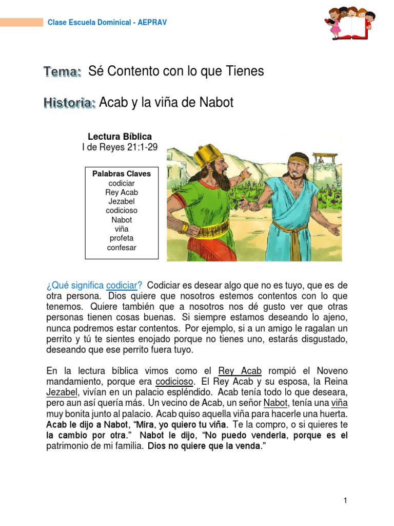 La Lección de Acab y Nabot | PDF