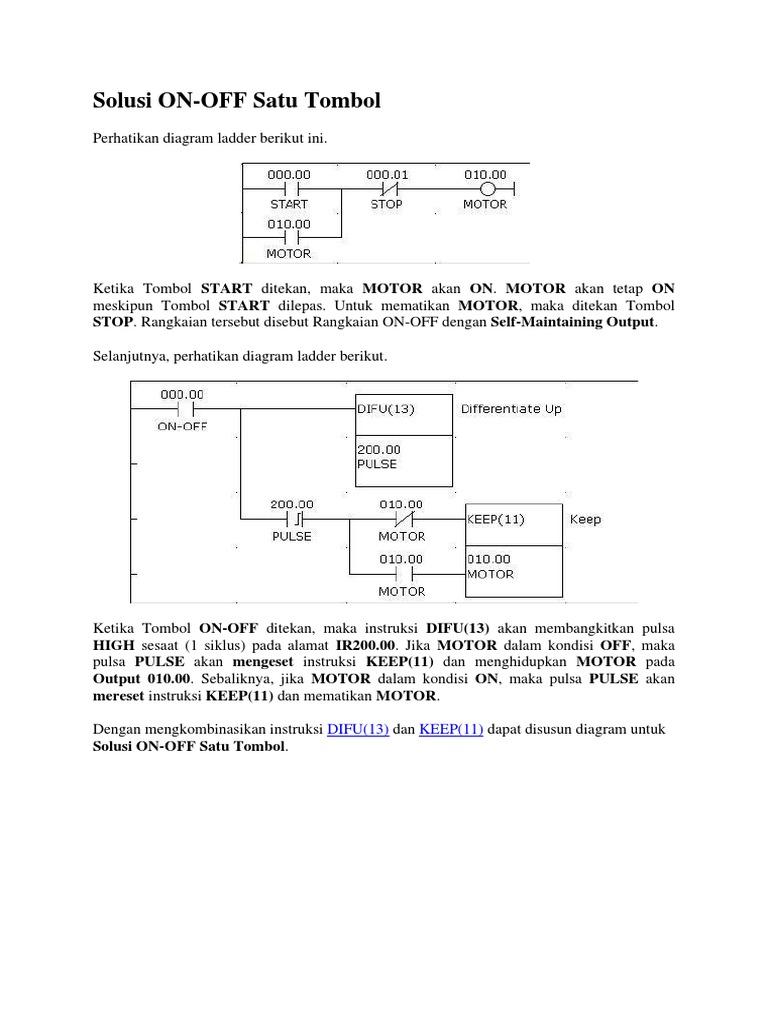 Rangkaian Saklar On Off Satu Tombol | PDF | Metode & Bahan Ajar ...