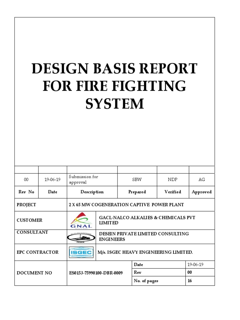 Fire Fighting System Design Report | PDF | Valve | Pump