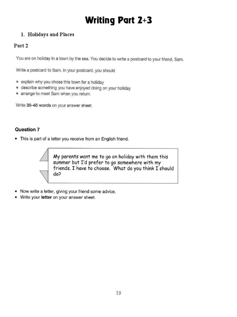 Writing Part 2+3 | PDF