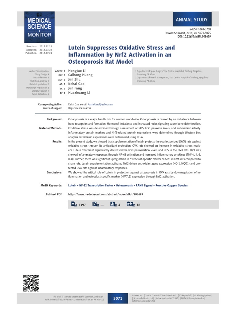 Lutein dose and inflammatory markers study PDF Reactive Oxygen