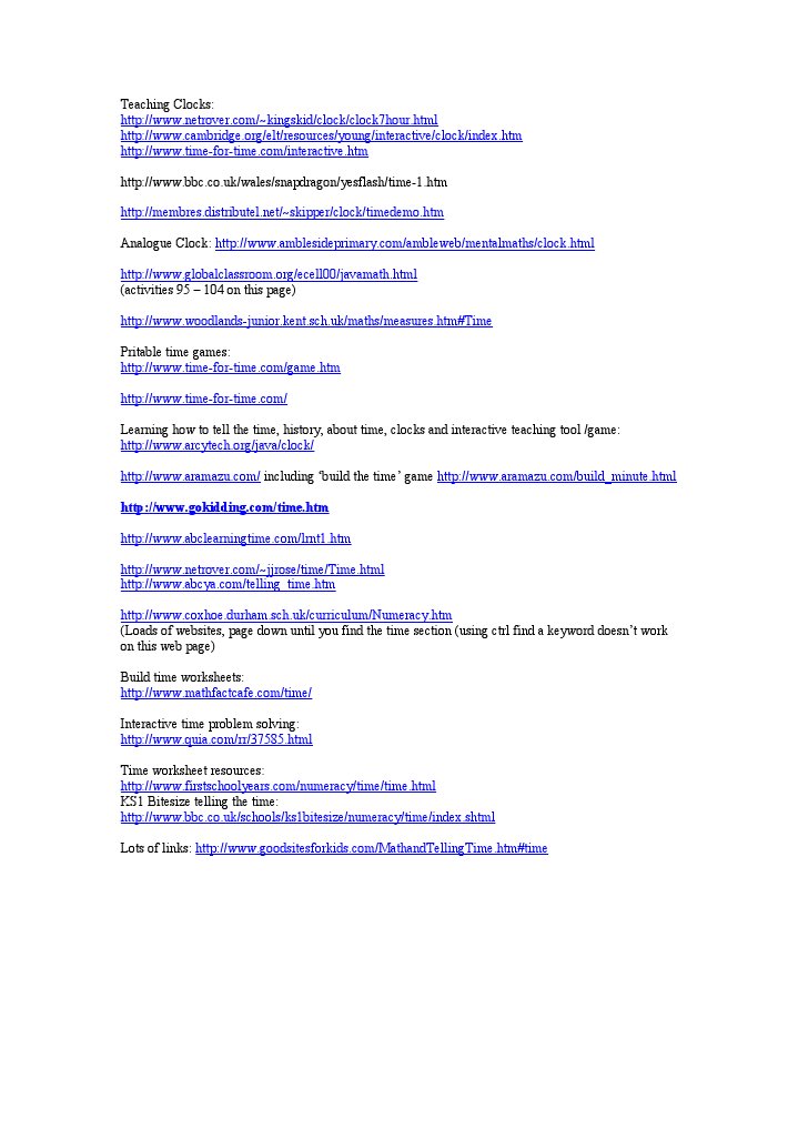 Interactive Time Teaching Tools | PDF | Computers