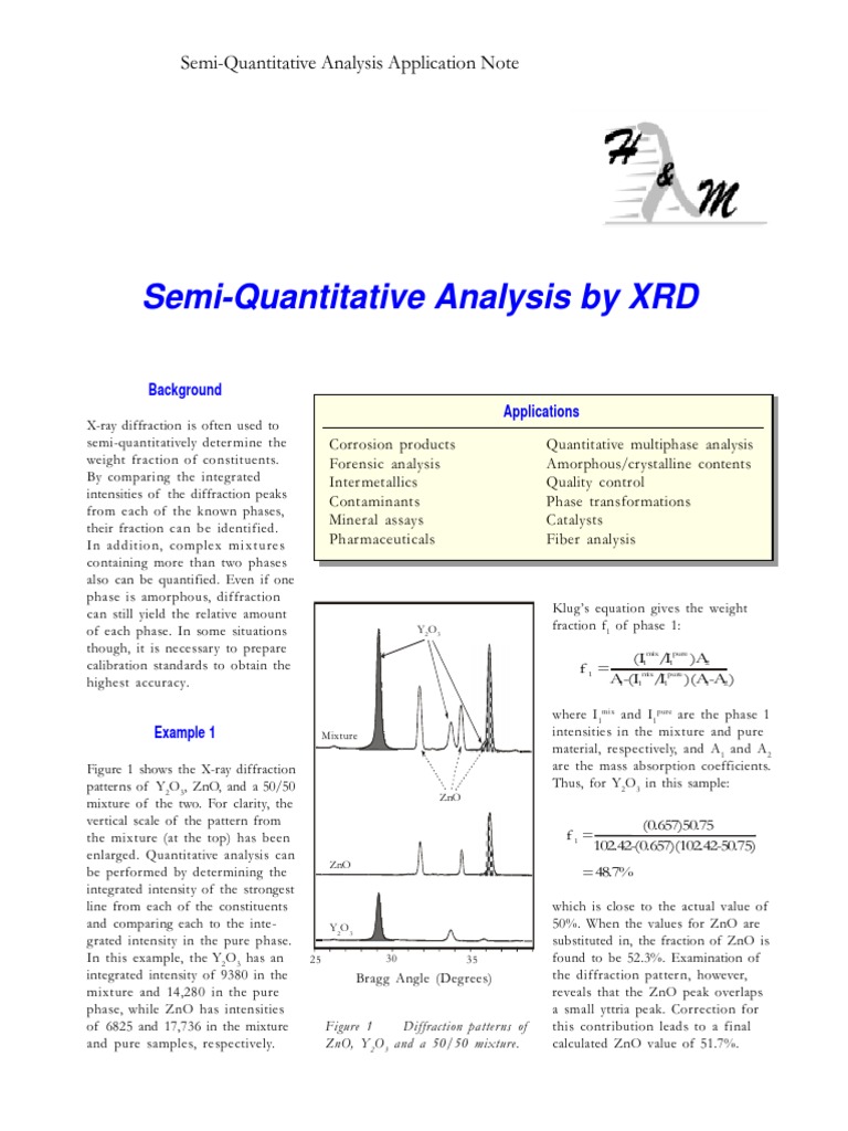 Semi-Quantitative XRD Analysis Guide | PDF | X Ray Crystallography ...