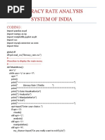 Literacy Rate Analysis Coding and Output