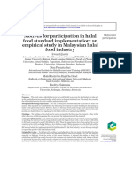 Motives For Participation in Halal Food Standard Implementation: An Empirical Study in Malaysian Halal Food Industry