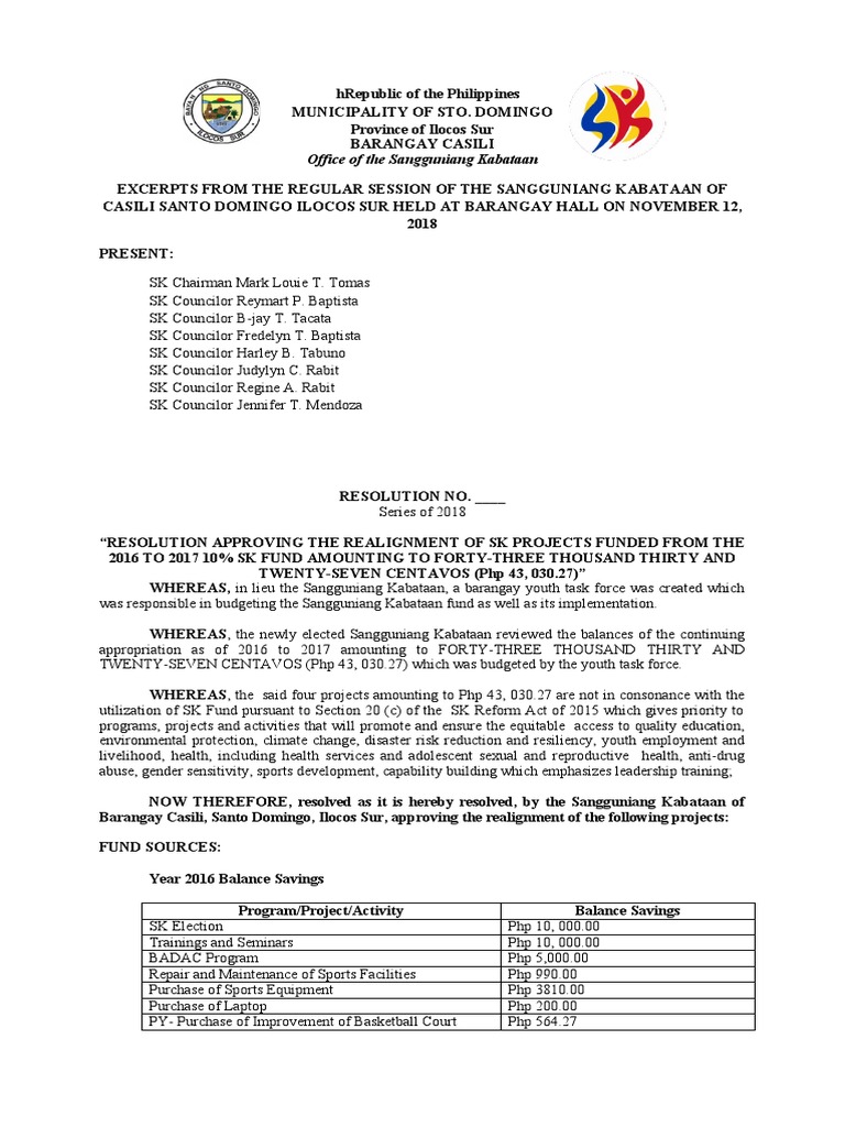 Realignment of fund pdf