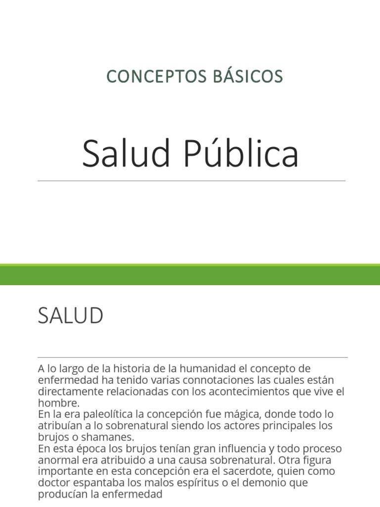Conceptos Clave de Salud Pública | PDF | Salud pública | Cuidado de la ...