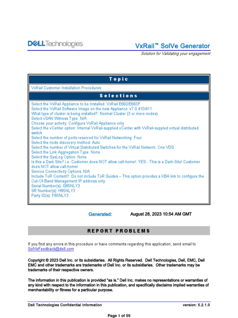 VxRail Appliance - VxRail Customer Installation Procedures-VxRail E660 ...