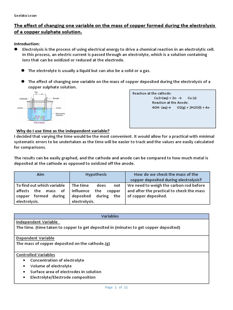 Chemistry Electrolysis Deconstruction | PDF | Anode | Electrochemistry