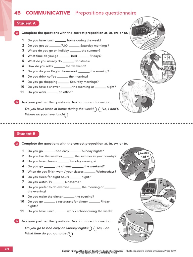 Ef El 4b C Prep Questions Pdf Lunch