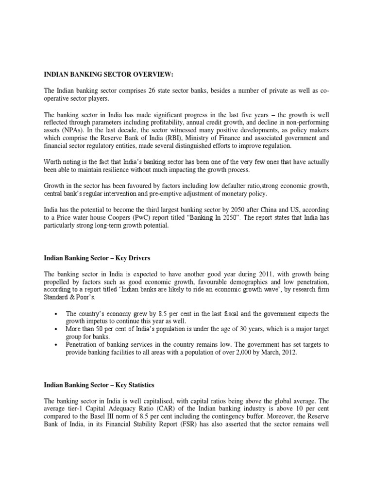 Indian Banking Sector Growth Insights | PDF | Reserve Bank Of India | Banks