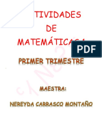 Cuadernillo Primer Trimestre Matemáticas