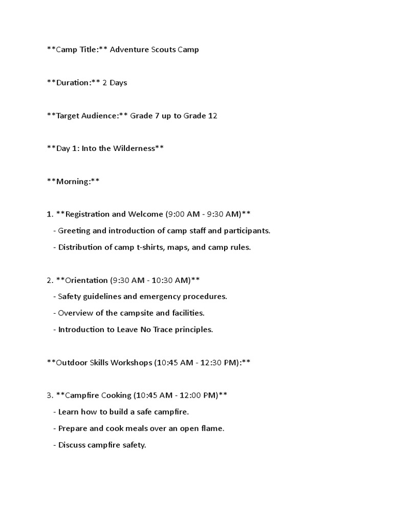 Scout Camp | PDF | Camping | Scouting