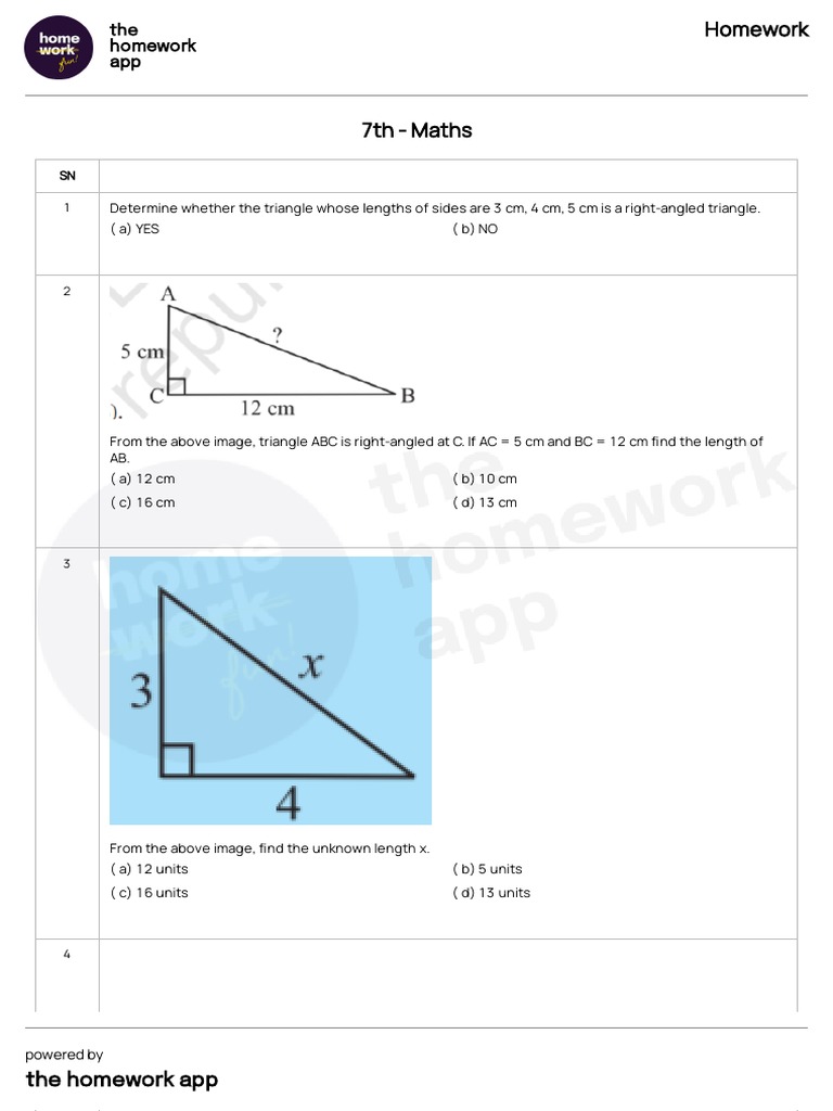 Right Triangle Problems for 7th Grade | PDF | Mathematics | Geometric ...