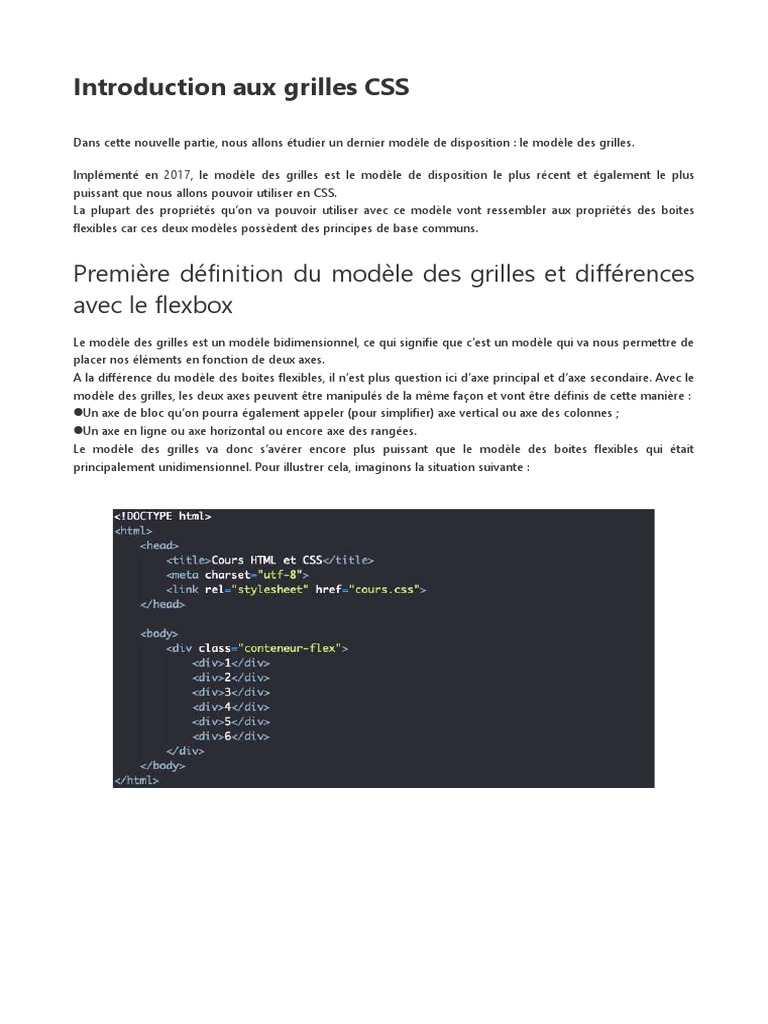 Introduction aux grilles CSS | PDF | Ordinateurs