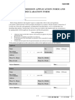 Hospital Admission Application Form and Declaration Form