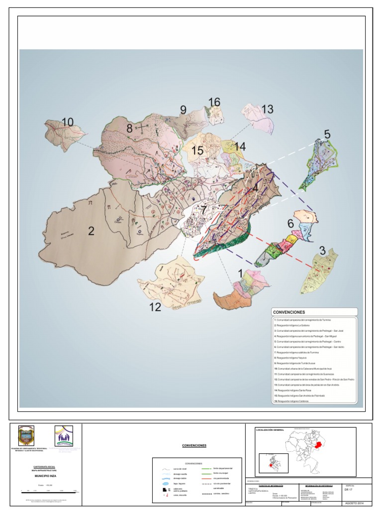 Mapa Político del Municipio de Inza, Cauca | PDF | Cartografía ...