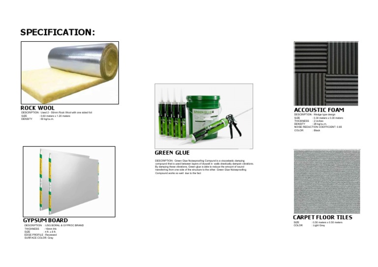 Soundproofing Material Specifications | PDF | Drywall | Building Materials