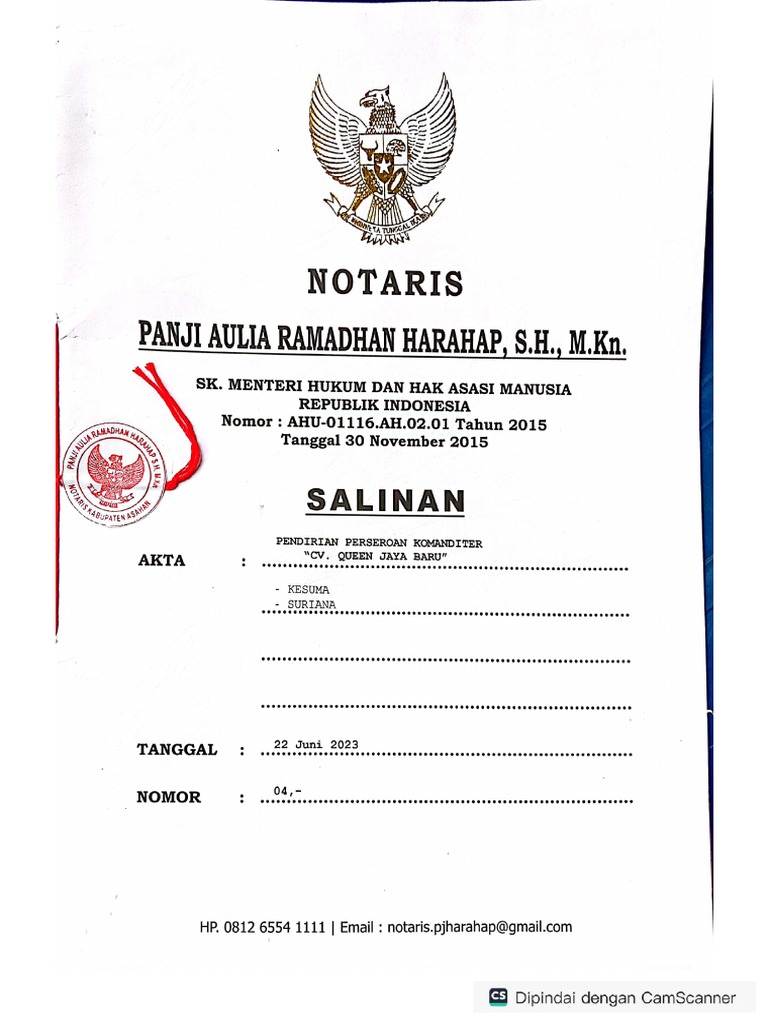 Akte Notaris Queen Pdf