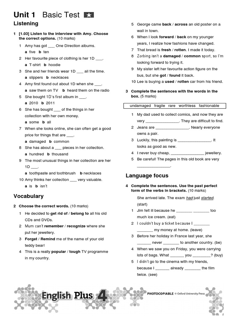 Unit 1 basic test pdf