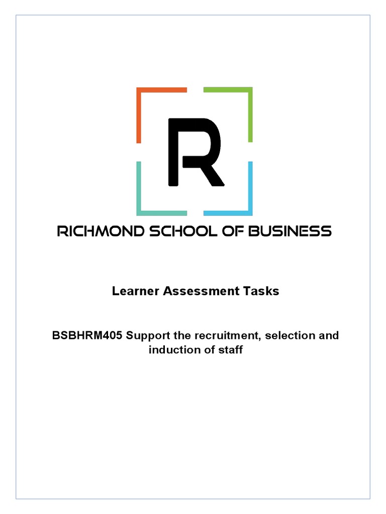 BSBHRM405 Learner Assessment Guide | PDF | Recruitment | Human Resource ...