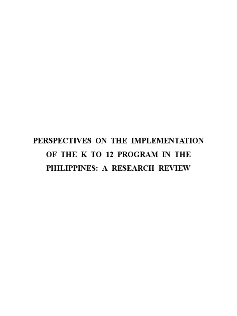 K to 12 Program Implementation in the Philippines | PDF | Teachers ...