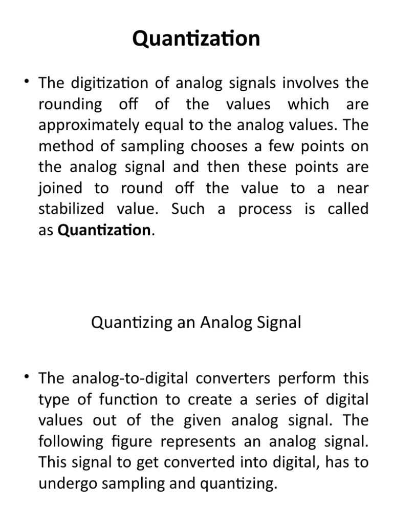 Quant Ization PDF Sampling (Signal Processing) Analog To Digital