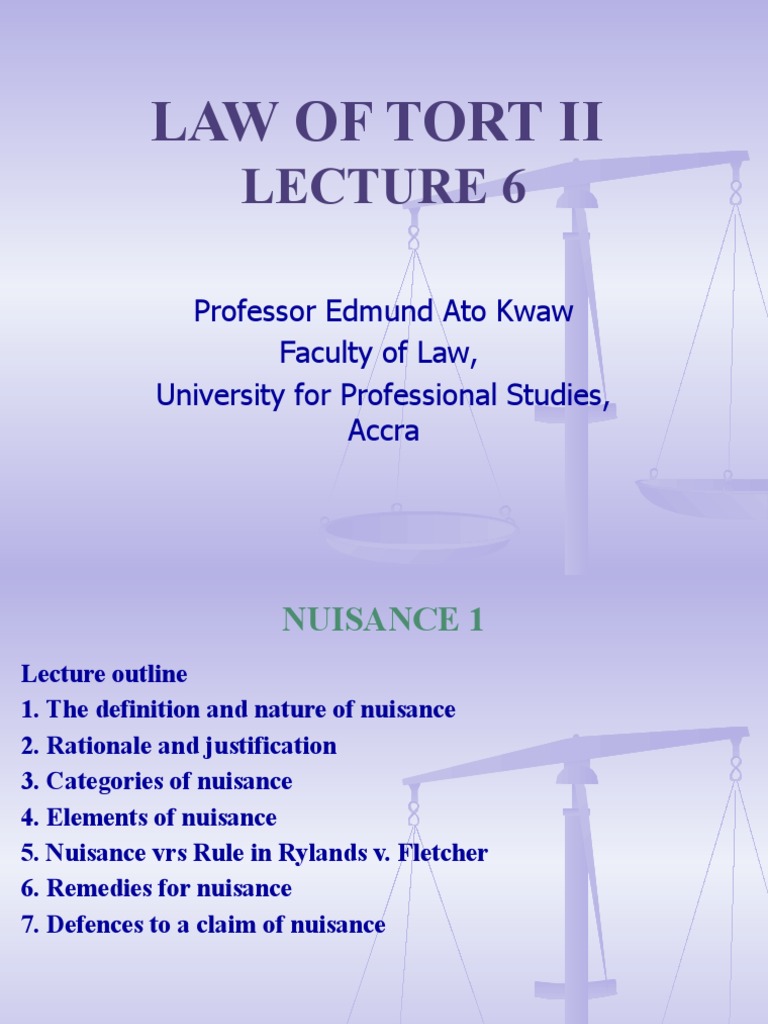 Elements Of Nuisance In Tort Law Pdf Nuisance Trespass